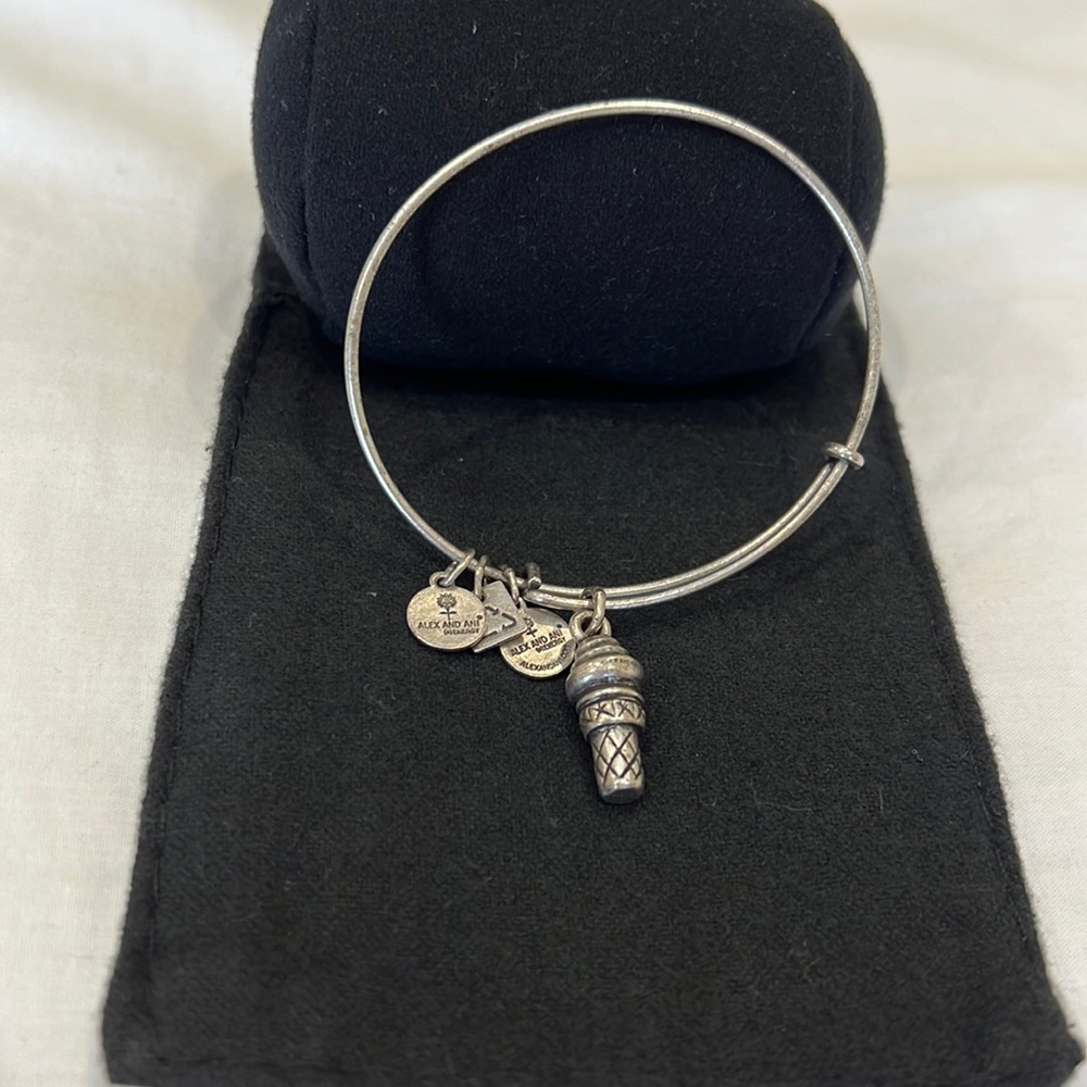 Alex and Ani ice cream cone silver bangle bracelet